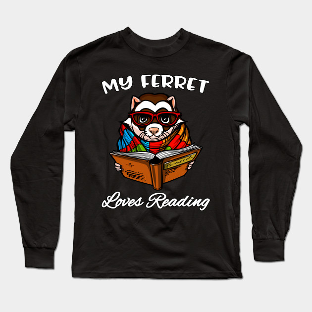 Ferret Book Reading Lover Cute Pet Animal